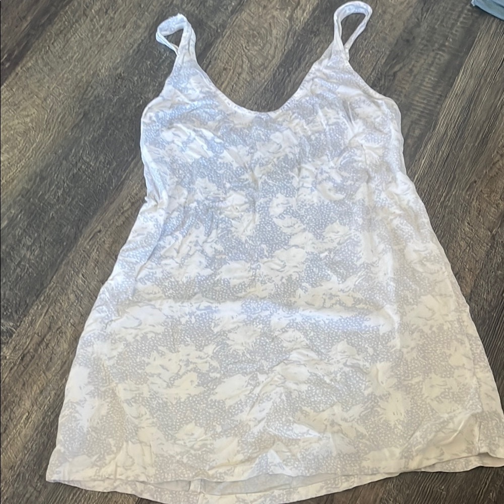 RVCA Blue and White Floral Tank Top